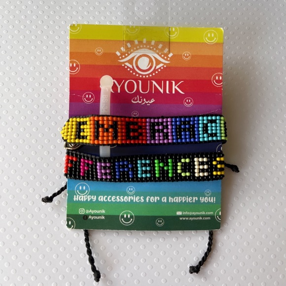 AYOUNIK “Embrace Differences” Adjustable Beaded Bracelets Set.  One Size - Picture 1 of 4